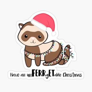 Christmas ferret wallpaper
