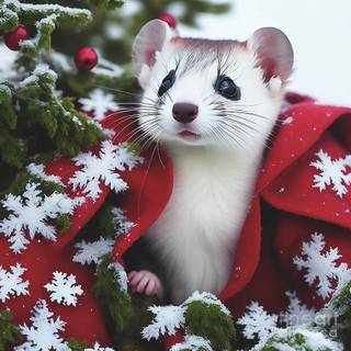 Christmas ferret wallpaper