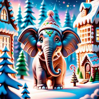 Christmas elephant wallpaper