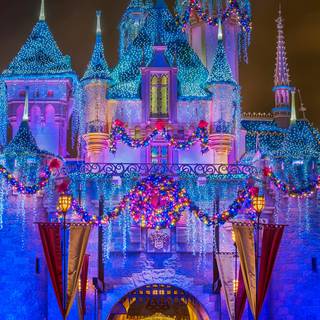 Winter castle phone wallpaper