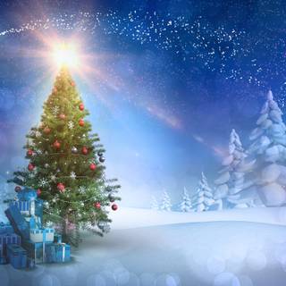 Christmas winter tree wallpaper