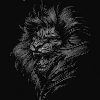 Lion black Android wallpaper