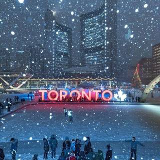 Canada city winter wallpaper