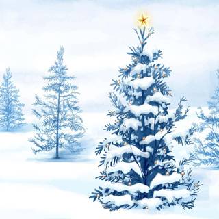 Christmas tree white wallpaper