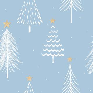 Blue Christmas trees wallpaper