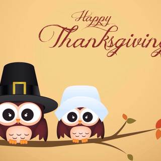 Owls Happy Thanksgiving wallpaper