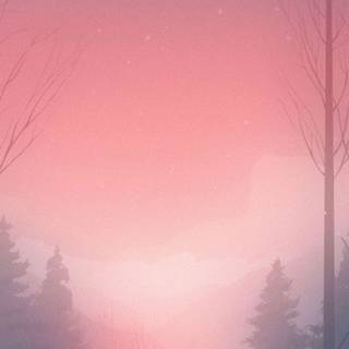 Pink aesthetic winter wallpaper