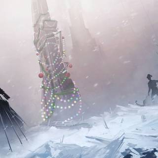 Futuristic Christmas wallpaper