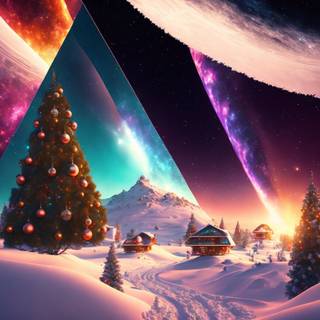 Futuristic Christmas wallpaper