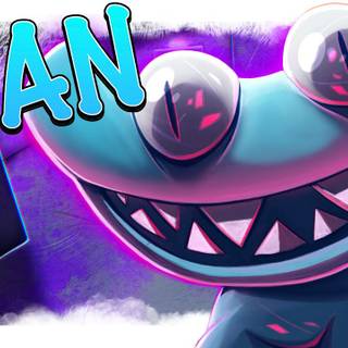 Cyan Rainbow Friends wallpaper