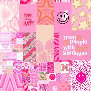 Preppy summer pink wallpaper