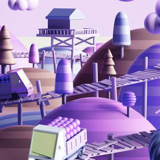 Purple town wallpaper