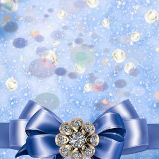 Blue ribbon wallpaper