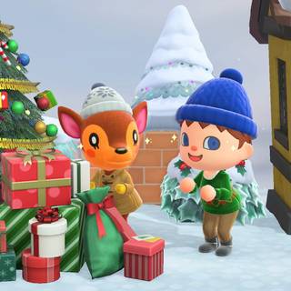 Animal Crossing winter wallpaper