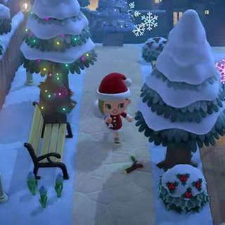 Animal Crossing winter wallpaper