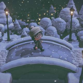 Animal Crossing winter wallpaper