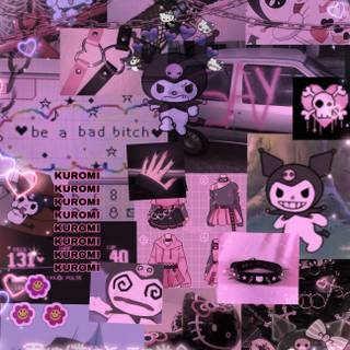 Kuromi collage wallpaper