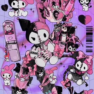 Kuromi collage wallpaper