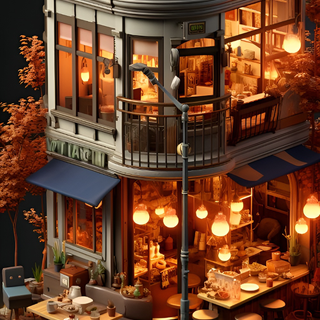 Cozy coffee shop wallpaper