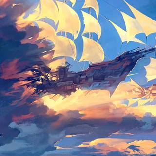 Blue anime desktop wallpaper