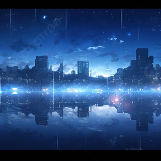 Blue anime desktop wallpaper