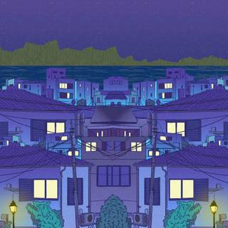 Blue anime desktop wallpaper