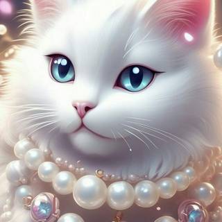 White kitty wallpaper
