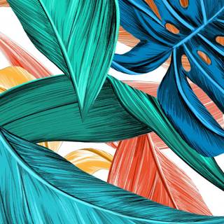 Leaves painting wallpaper