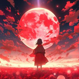 Red anime 4k PC wallpaper