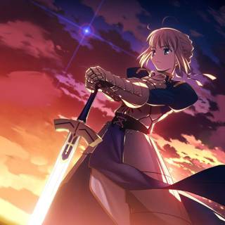 HD sword anime girl PC wallpaper