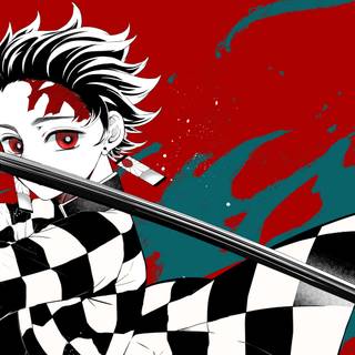 Anime PC red black wallpaper