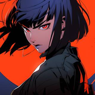 Red and blue cartoon wallpaper