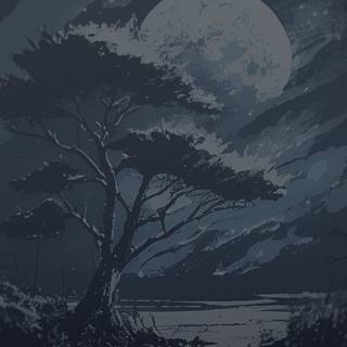 Moon night phone wallpaper