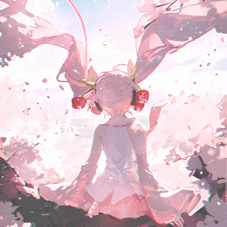 Sakura Miku phone wallpaper