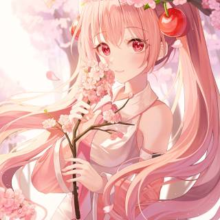 Sakura Miku phone wallpaper