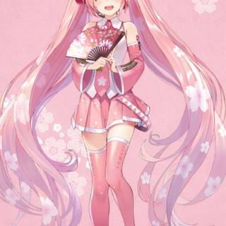 Sakura Miku phone wallpaper