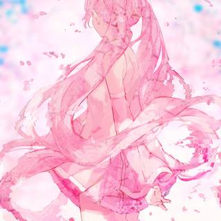 Sakura Miku phone wallpaper