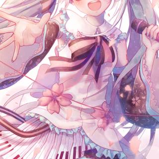 Sakura Miku phone wallpaper