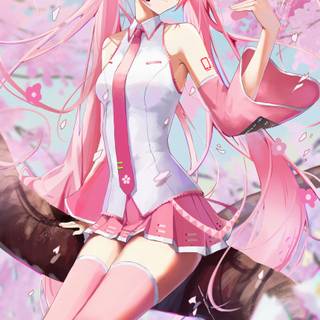 Sakura Miku phone wallpaper