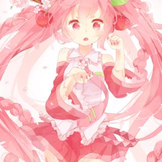 Sakura Miku phone wallpaper