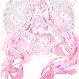 Sakura Miku phone wallpaper