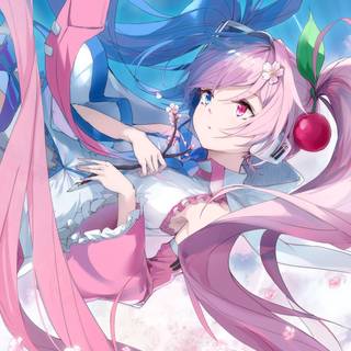 Sakura Miku phone wallpaper