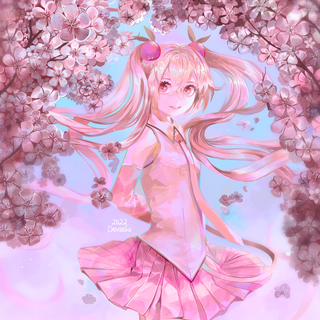 Sakura Miku phone wallpaper