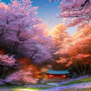 Sakura tree phone wallpaper