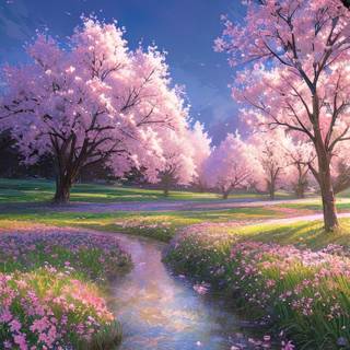 Sakura tree phone wallpaper