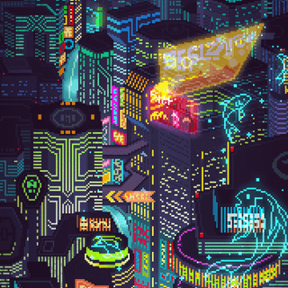 Pixel city phone wallpaper