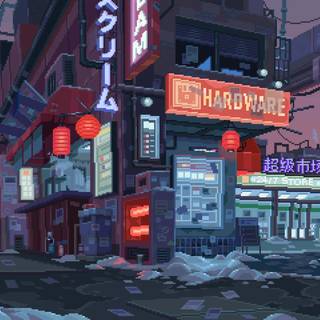 City pixel art wallpaper