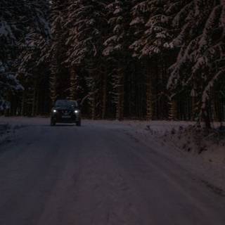 Car night winter wallpaper