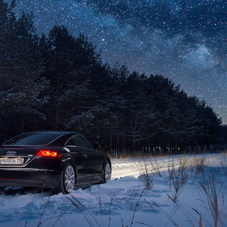 Car night winter wallpaper