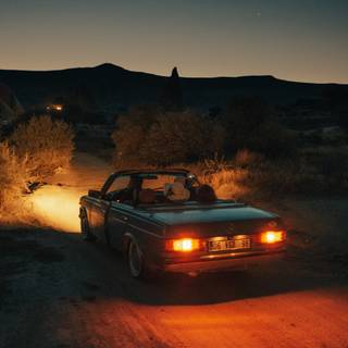 Car night winter wallpaper